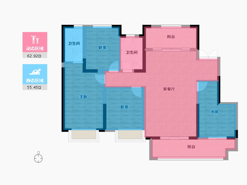 陕西省-西安市-国樾府-106.09-户型库-动静分区