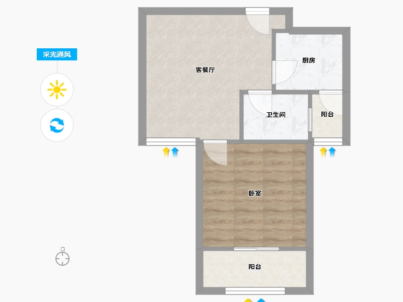 上海-上海市-徐泾北城馨浦苑-西区-53.00-户型库-采光通风