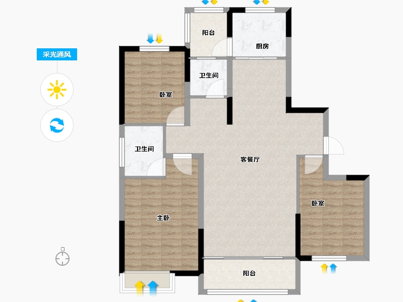 河南省-许昌市-东腾南郡-108.90-户型库-采光通风