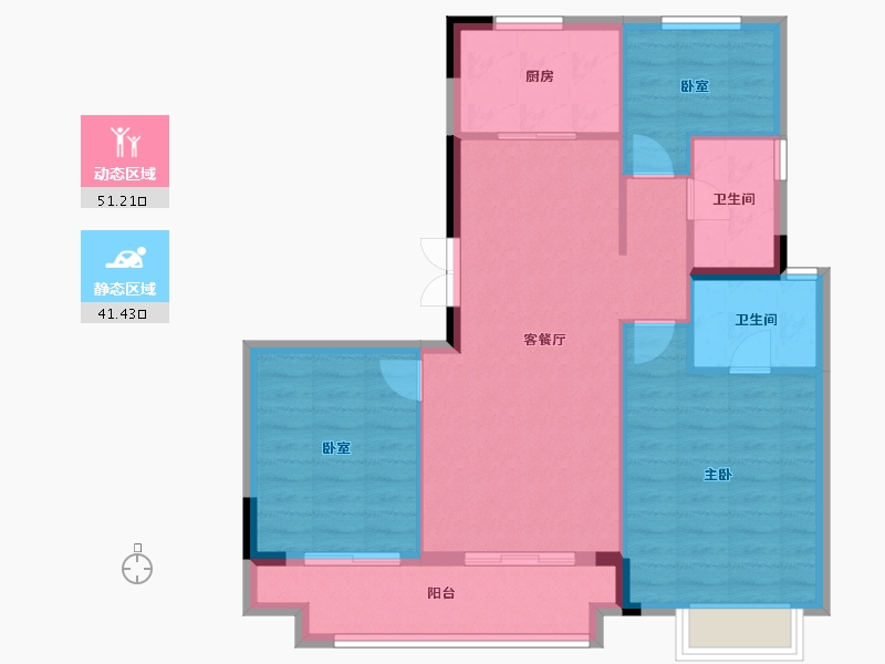 福建省-南平市-世茂阳光城·璀璨滨江-84.00-户型库-动静分区