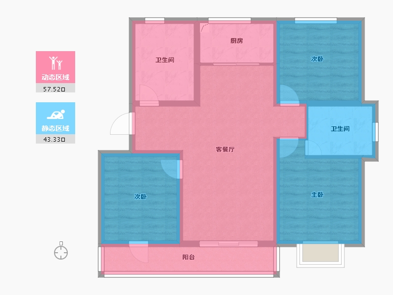 山东省-青岛市-奥润·和府-89.60-户型库-动静分区