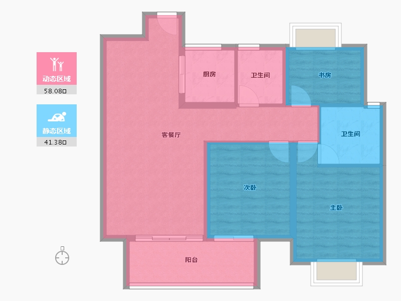 江西省-上饶市-华云·状元府-89.60-户型库-动静分区