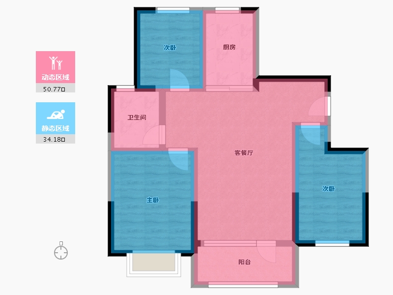 山东省-威海市-云山郡-75.00-户型库-动静分区