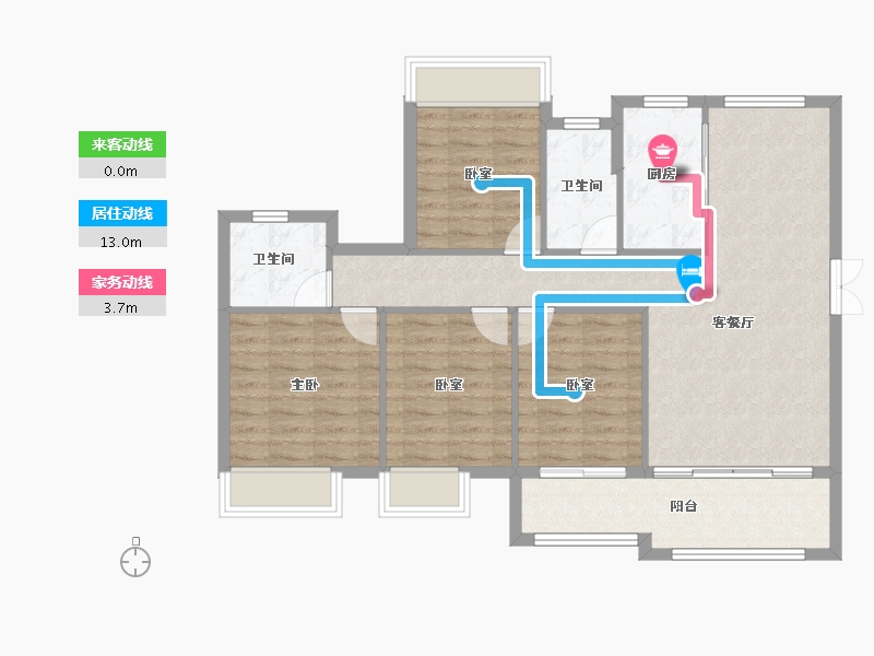 福建省-龙岩市-武平澜郡悦湖-95.52-户型库-动静线