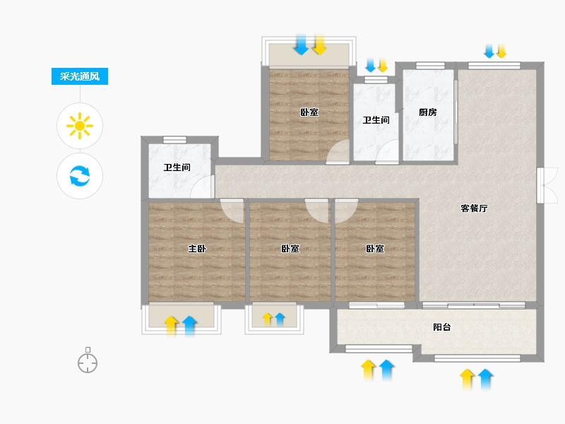 福建省-龙岩市-武平澜郡悦湖-95.52-户型库-采光通风