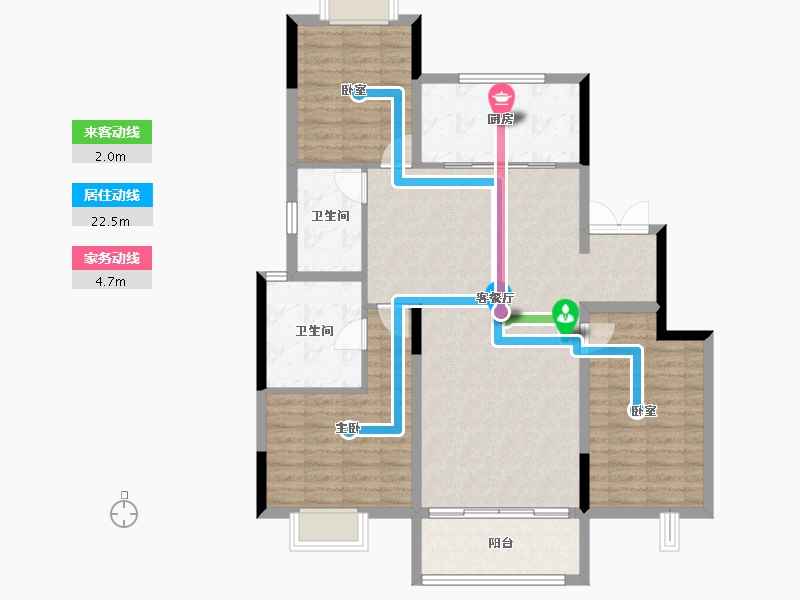 安徽省-阜阳市-置地双清湾​-105.37-户型库-动静线