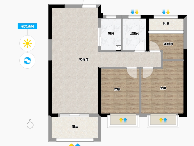 安徽省-六安市-华邦新华城-80.00-户型库-采光通风