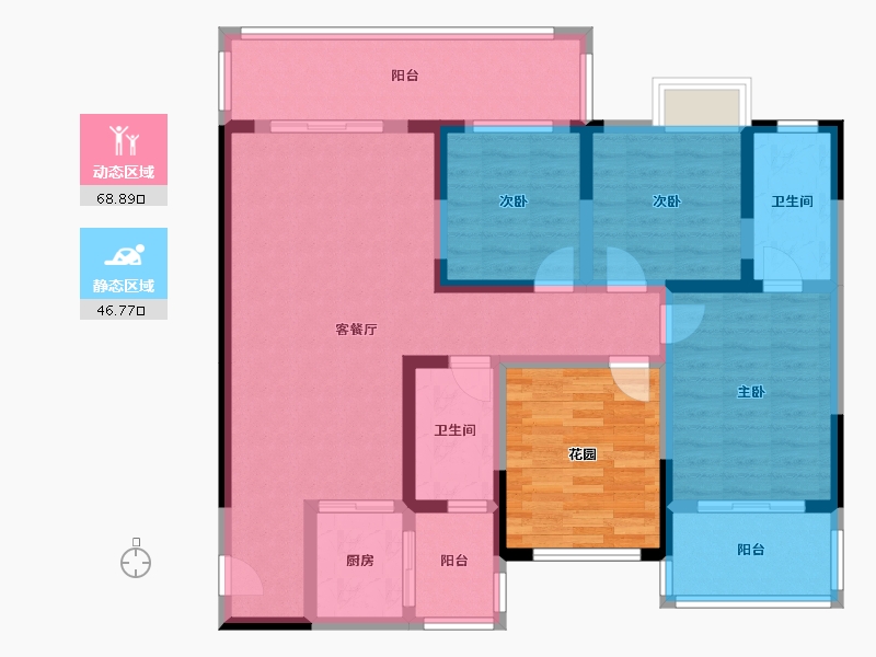 湖北省-鄂州市-书香曼城-113.30-户型库-动静分区