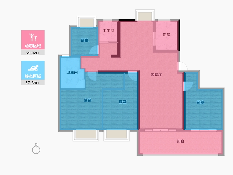 安徽省-阜阳市-置地双清湾​-114.40-户型库-动静分区