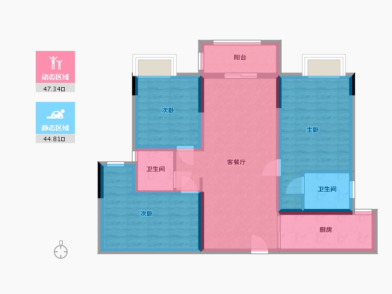 湖北省-宜昌市-见山-88.00-户型库-动静分区