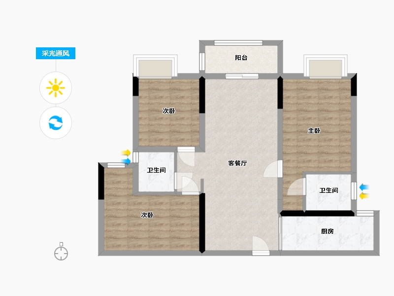 湖北省-宜昌市-见山-88.00-户型库-采光通风