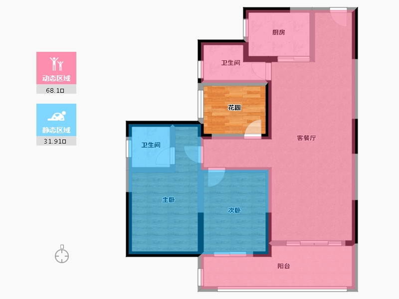 湖北省-鄂州市-书香曼城-95.48-户型库-动静分区