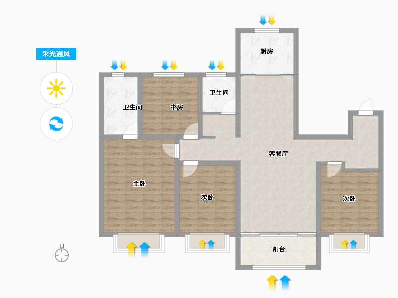 山东省-枣庄市-德圣风华里-117.16-户型库-采光通风