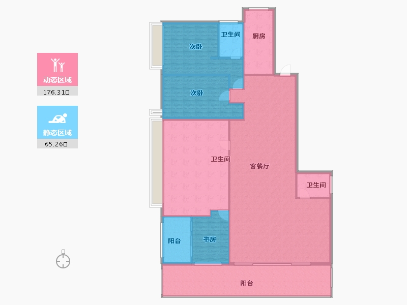 重庆-重庆市-日月光解放碑1号R3-226.39-户型库-动静分区