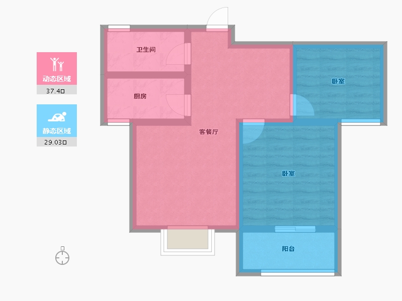 河北省-邢台市-滨河上智家园-58.16-户型库-动静分区