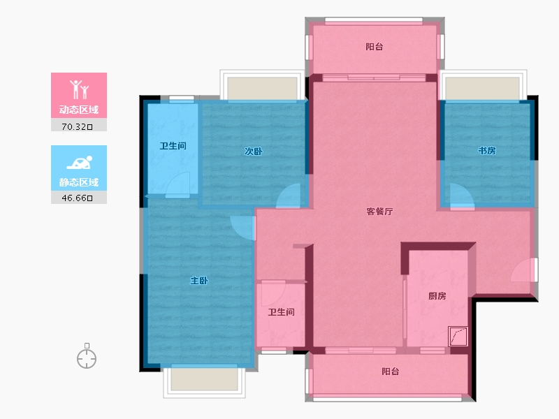 广东省-阳江市-恒隆御景山庄-104.58-户型库-动静分区