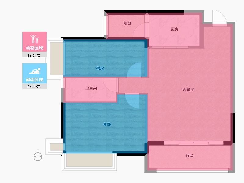 广东省-韶关市-欧浦御龙湾-64.16-户型库-动静分区