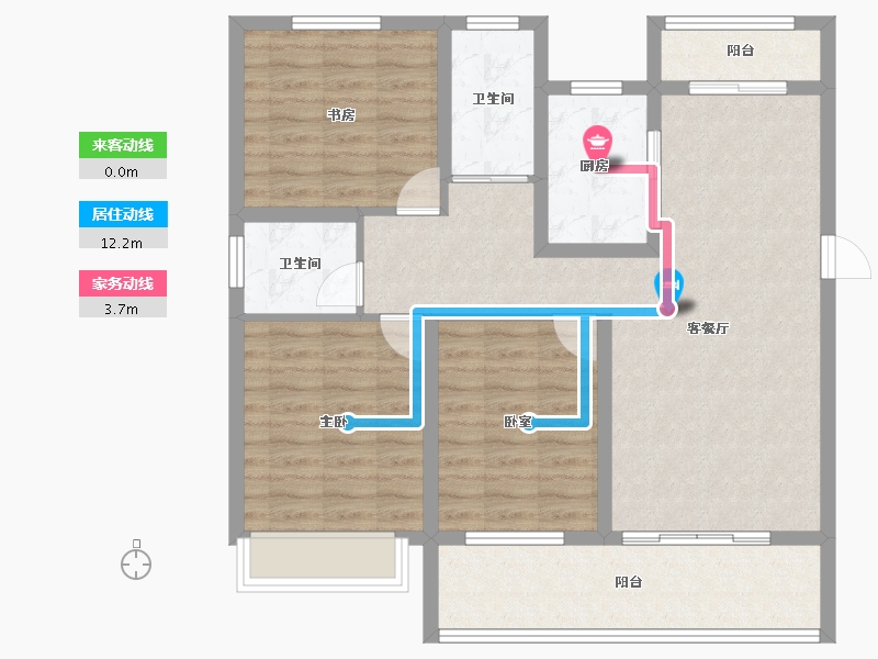 安徽省-阜阳市-碧桂园翡翠湾-96.00-户型库-动静线