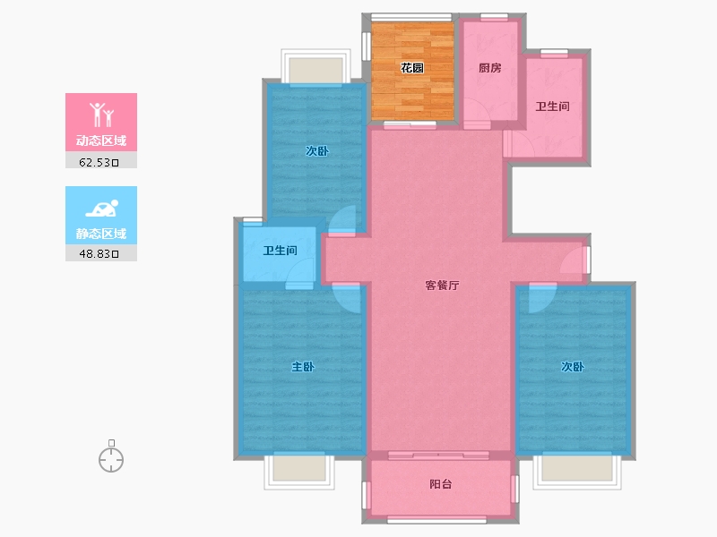 湖北省-鄂州市-书香曼城-106.32-户型库-动静分区