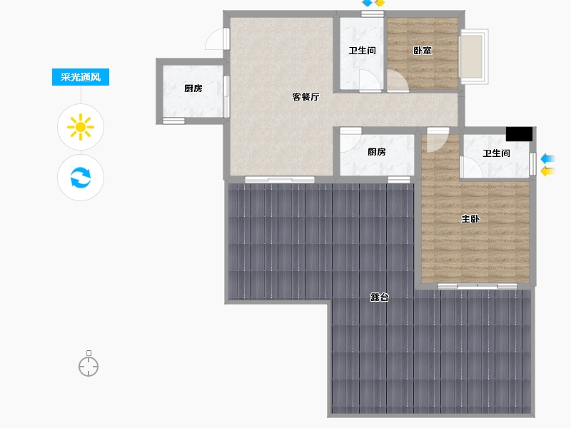 四川省-眉山市-圆中润达丰滨江郦城-125.08-户型库-采光通风