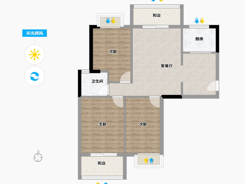 福建省-南平市-建瓯武夷花园-77.58-户型库-采光通风