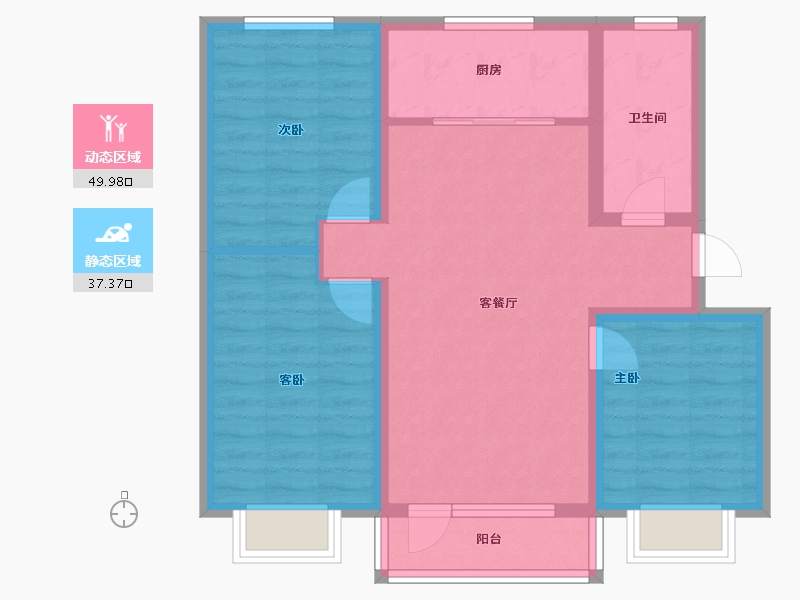 山东省-青岛市-奥润·和府-77.60-户型库-动静分区