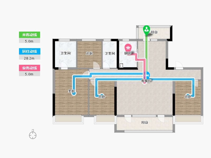 山东省-威海市-碧桂园翡翠郡-136.81-户型库-动静线