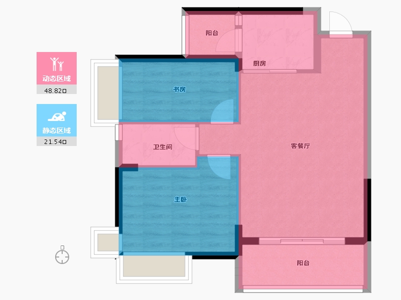 广东省-韶关市-欧浦御龙湾-63.41-户型库-动静分区