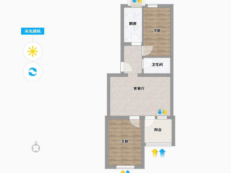 北京-北京市-和义东里小区-45.00-户型库-采光通风