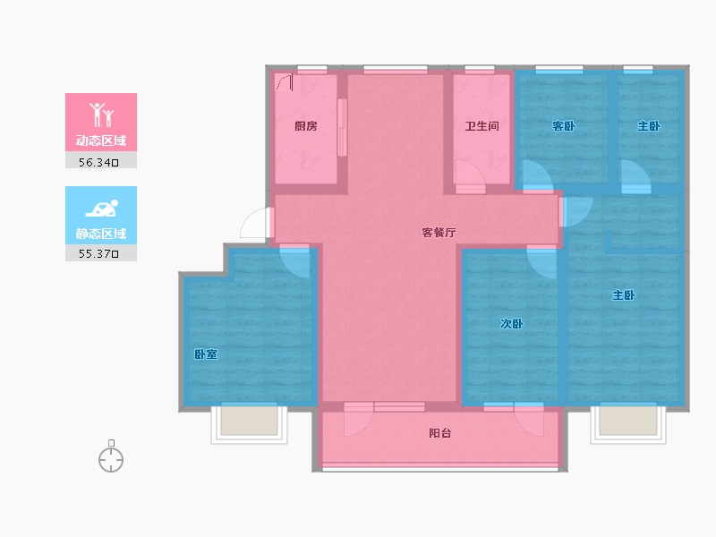 山东省-青岛市-奥润·和府-97.61-户型库-动静分区