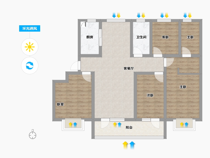 山东省-青岛市-奥润·和府-97.61-户型库-采光通风