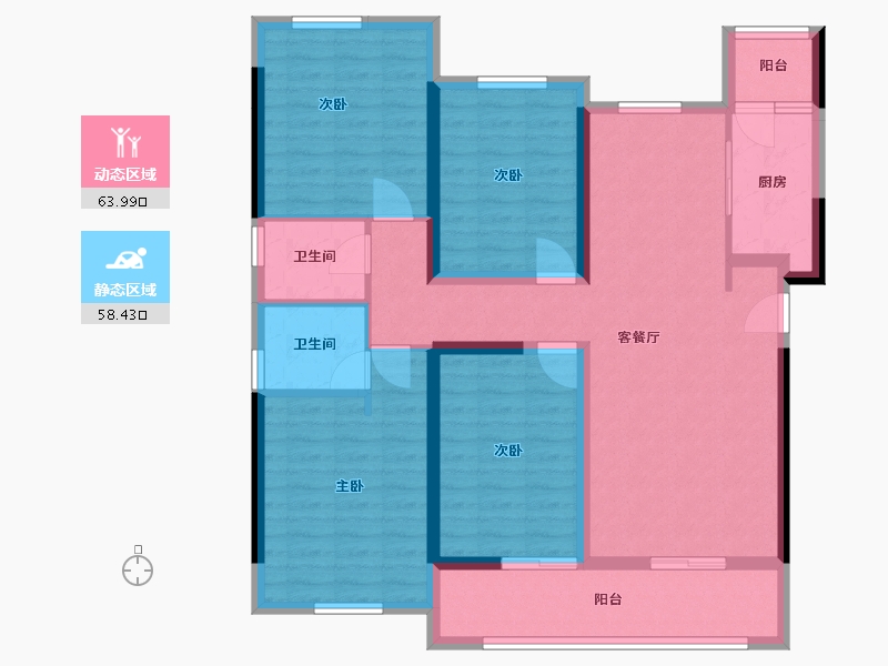 湖北省-十堰市-国瑞中心-137.50-户型库-动静分区