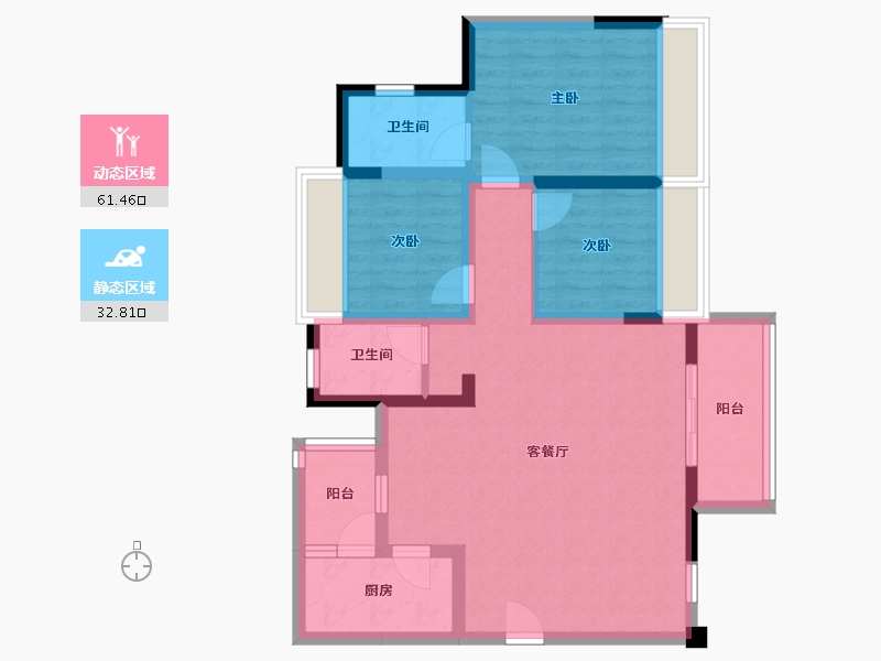 四川省-遂宁市-绿地·遂宁1958文创产业项目-83.25-户型库-动静分区