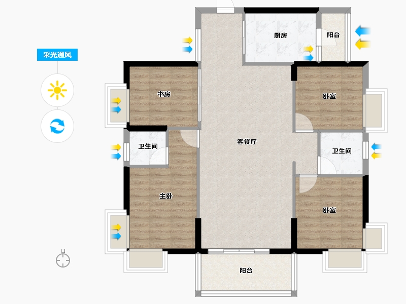 广东省-东莞市-嘉宏锦峯-103.84-户型库-采光通风