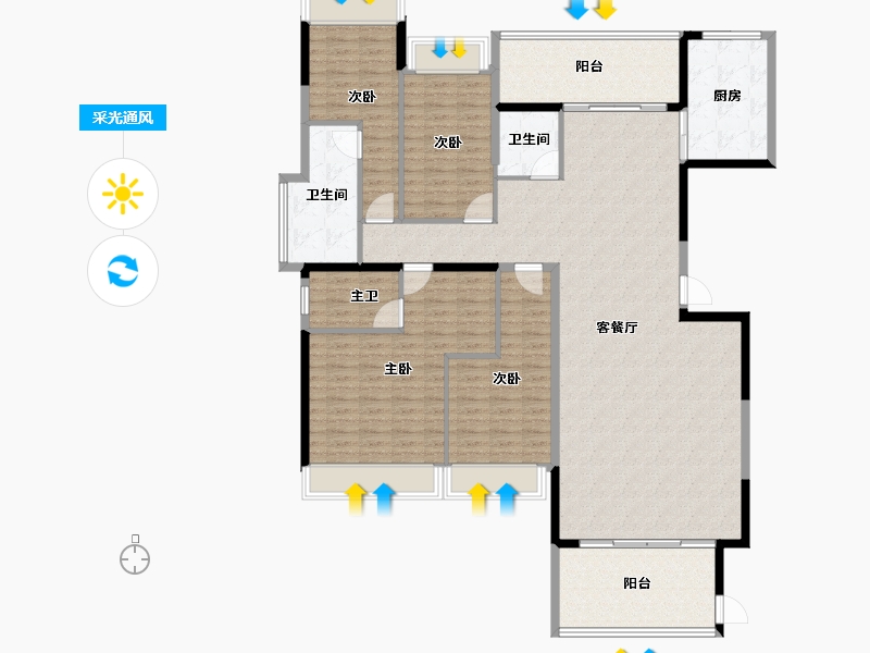 广东省-揭阳市-帝景城-168.86-户型库-采光通风