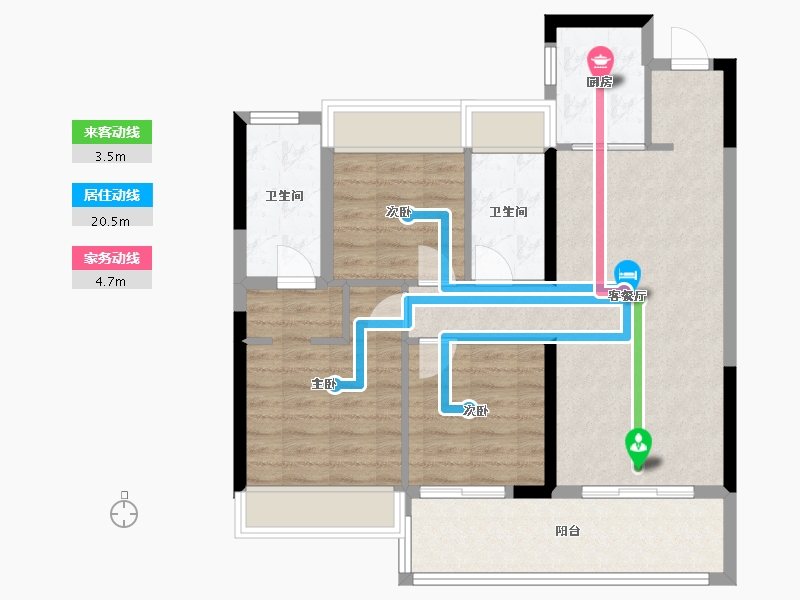 湖北省-黄冈市-帝景天成-77.00-户型库-动静线