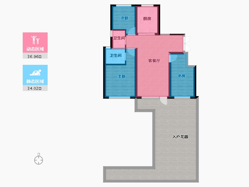 黑龙江省-哈尔滨市-华润置地崑崙御-107.30-户型库-动静分区