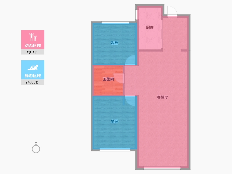 黑龙江省-哈尔滨市-华润置地崑崙御-76.80-户型库-动静分区