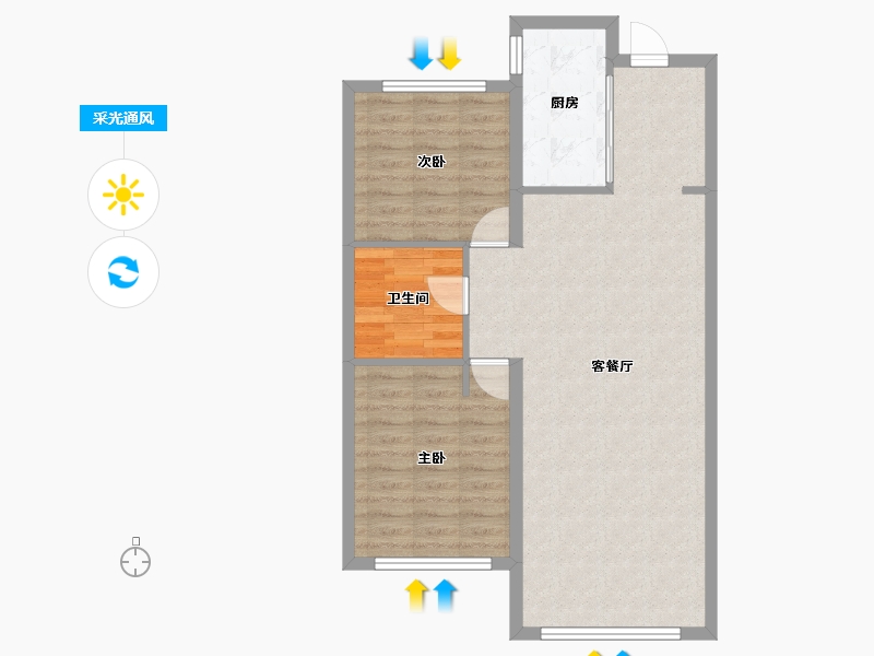 黑龙江省-哈尔滨市-华润置地崑崙御-76.80-户型库-采光通风