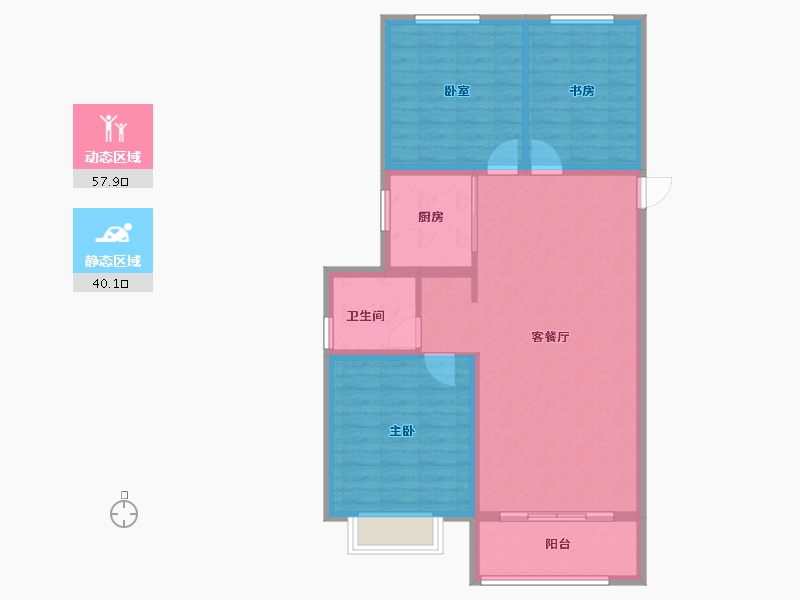 河北省-邢台市-邢台万腾御景城-88.78-户型库-动静分区