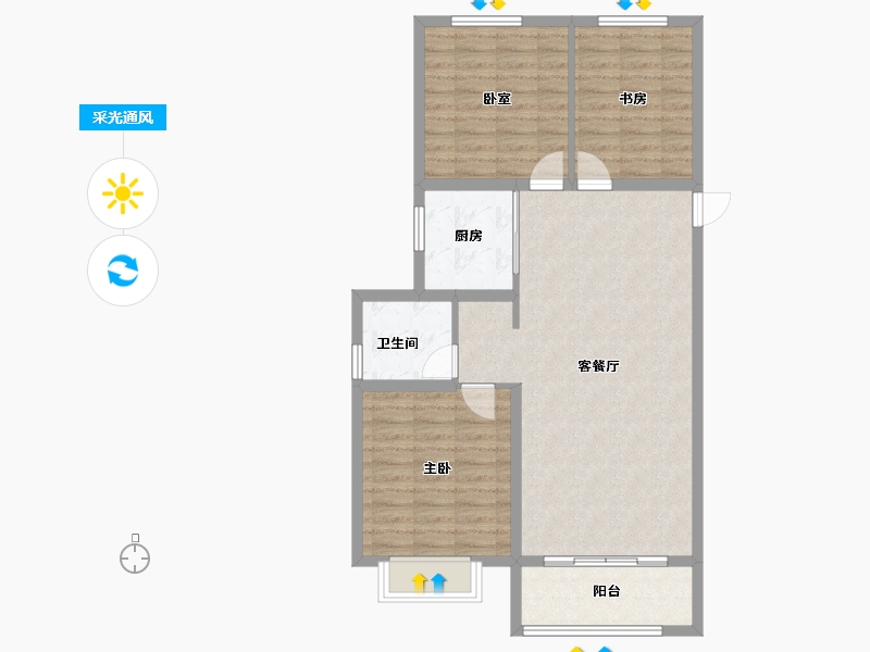 河北省-邢台市-邢台万腾御景城-88.78-户型库-采光通风