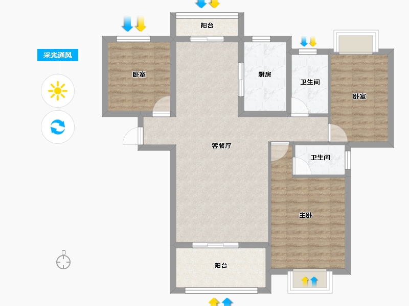 湖北省-随州市-汇龙湾·半岛天境-93.24-户型库-采光通风