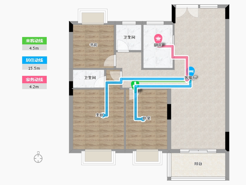 湖北省-孝感市-安陆涢东学府-97.35-户型库-动静线