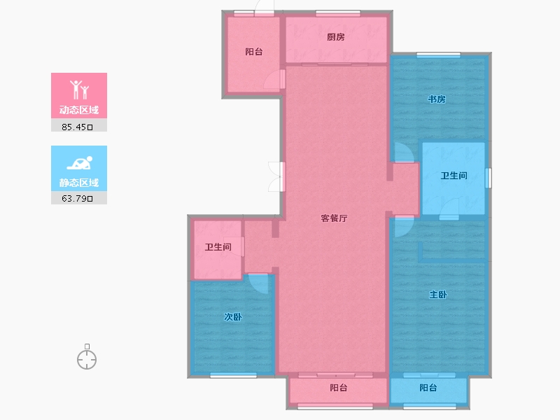 北京-北京市-丽景长安-135.64-户型库-动静分区