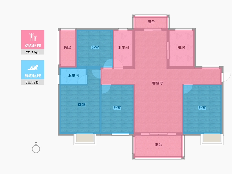 湖北省-随州市-汇龙湾·半岛天境-120.86-户型库-动静分区