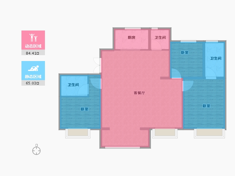 山西省-晋中市-金科·博翠天宸-136.81-户型库-动静分区