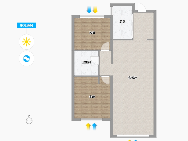 黑龙江省-哈尔滨市-华润置地崑崙御-78.40-户型库-采光通风