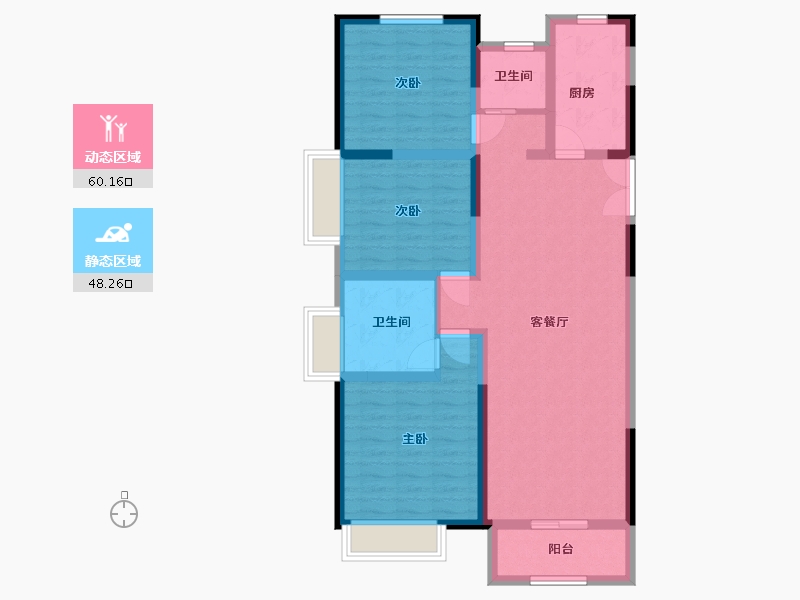 河南省-鹤壁市-东润如园-96.85-户型库-动静分区