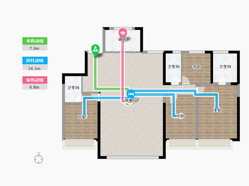 陕西省-西安市-碧桂园·云府-159.38-户型库-动静线