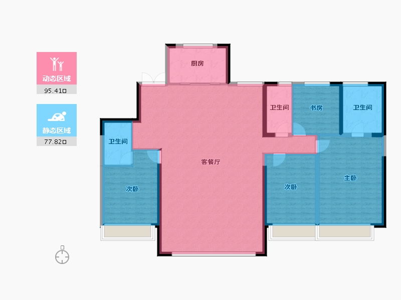 陕西省-西安市-碧桂园·云府-159.38-户型库-动静分区